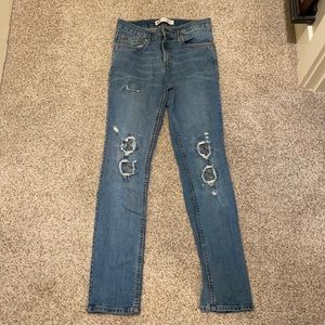 Levi’s 512 slim jeans. Boys/young men.